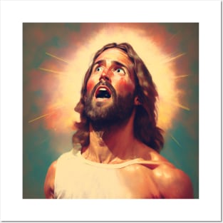 2d realistic illustration of Jesus Meme Posters and Art